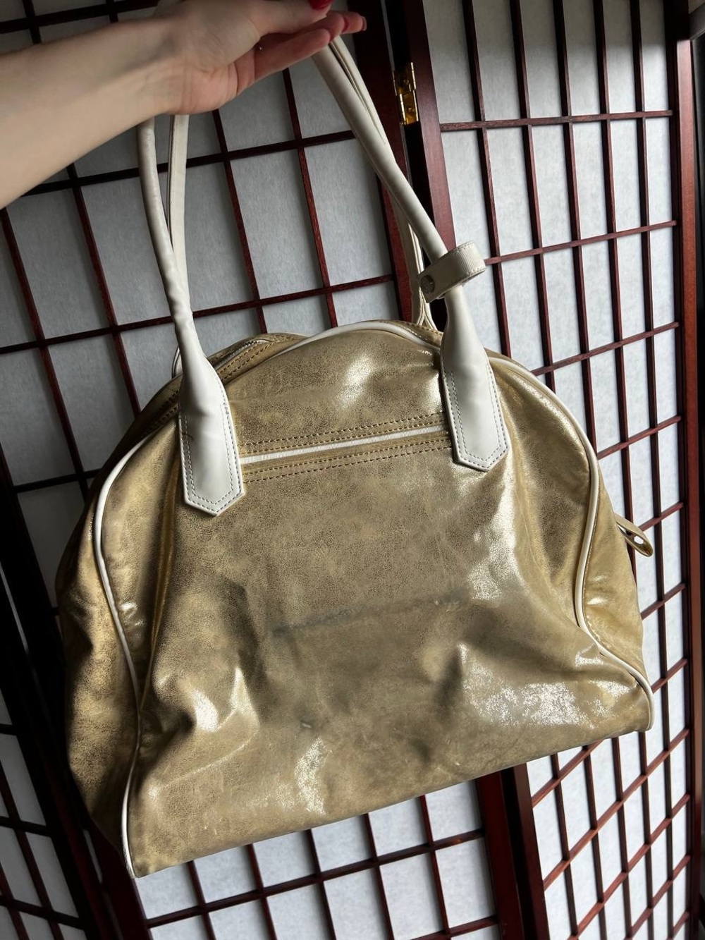 lululemon athletica Gold Metallic Tote with White Trim - Picture 10 of 12